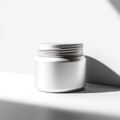 Minimalist Cosmetic Jar: Pure White Beauty Product