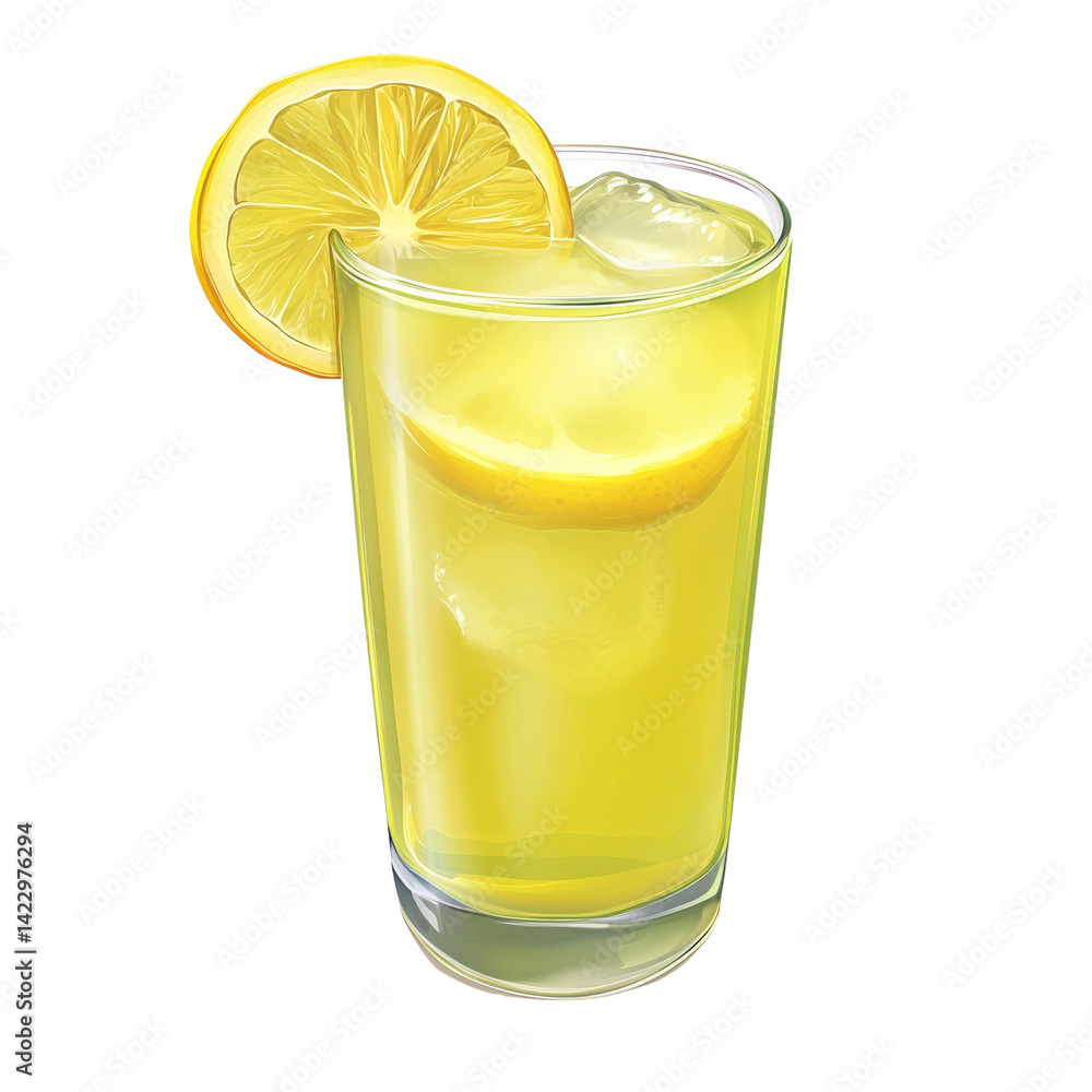 Aufkleber refreshing lemonade presentation displaying cold beverage with citrus garnish