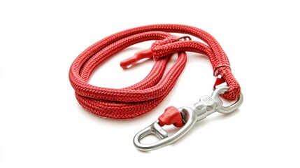 Vibrant Red Climbing Gear on Isolated Background