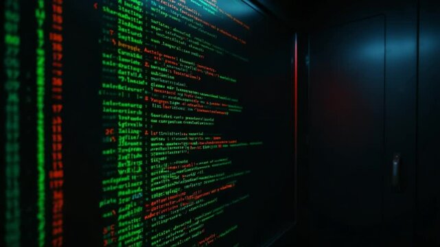 Displaying Computer Code on a Dark Screen in a Technical Environment