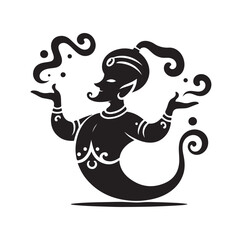 Genie silhouette vector illustration