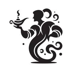 Genie silhouette vector illustration