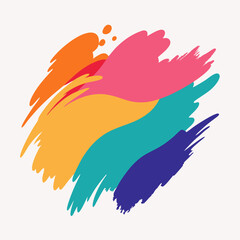 Abstract brush strokes and splashes of paint on paper. Watercolor texture for creative wallpaper or design art vector on white background.