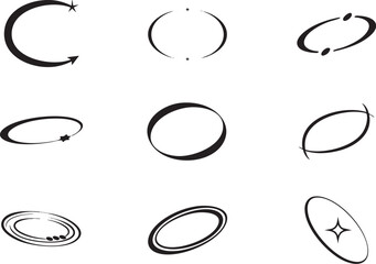 Abstract Circular Design Elements Set: Graphic Design Resources for Branding and Web Design