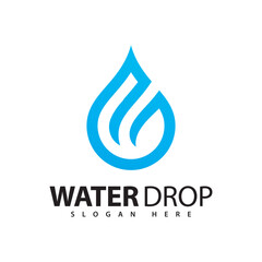 Water drop logo vector icon and symbol