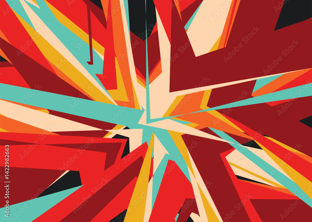 Poster abstract geometric retro background with diagonal lines and shapes. vector illustration