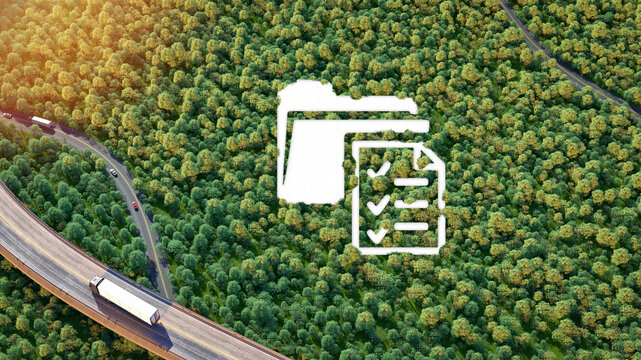 Sustainable Transport Document Icon on Forest Road..