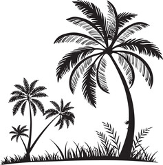 Fototapeta premium Palmyra Palm tree silhouette vector illustration