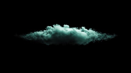 Teal cloud on a black background