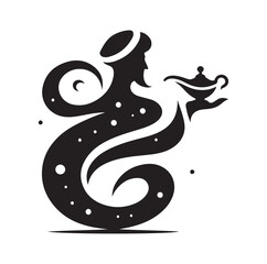 Genie silhouette vector illustration
