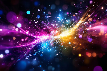 Fototapeta premium Chaotic Attractors and Fractal Patterns in Radiant Color Gradients, Immersive Digital Art Visualization with Detailed Particle Simulation