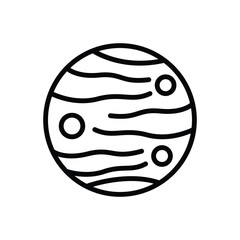 Black line icon for neptune