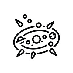 Black line icon for solar system