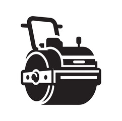 Obraz premium Asphalt Roller silhouette vector illustration