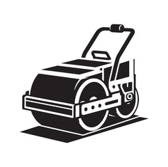 Asphalt Roller silhouette vector illustration