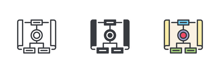 Project Management different style icon set