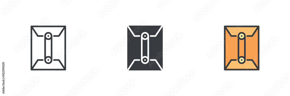 Poster business correspondence different style icon set