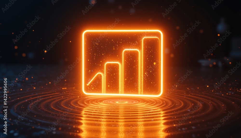 Poster analyzing business growth trends with data visualization digital workspace infographic abstract prof