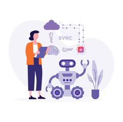 Woman Working On Automation Technology