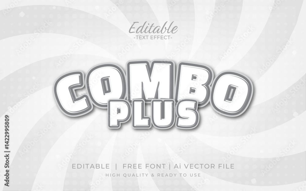 Poster casino game editable text effect. big combo plus white background