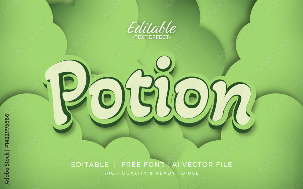 Poster potion 3d editable text effect template