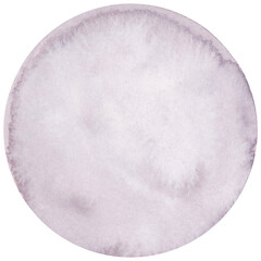 Light Purple Lavender Watercolor Circle Thin Wash with Texture Brush Strokes on png Transparent Background