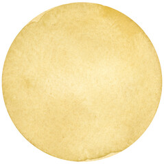 Yellow Ochre Watercolor Circle Thin Wash with Texture Brush Strokes on png transparent background