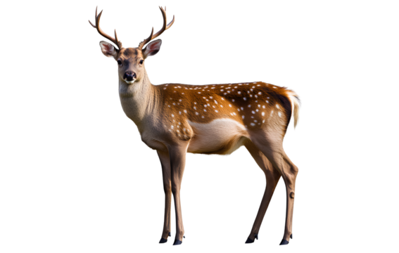 Full-body deer isolated on a transparent background