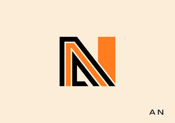 B-504-Sharp and precision logo design vector template based on initial letter A N Group