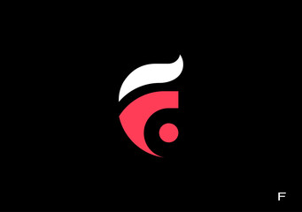 B-508-smooth logo design vector template based on letter F featuring an acrobatic human symbol