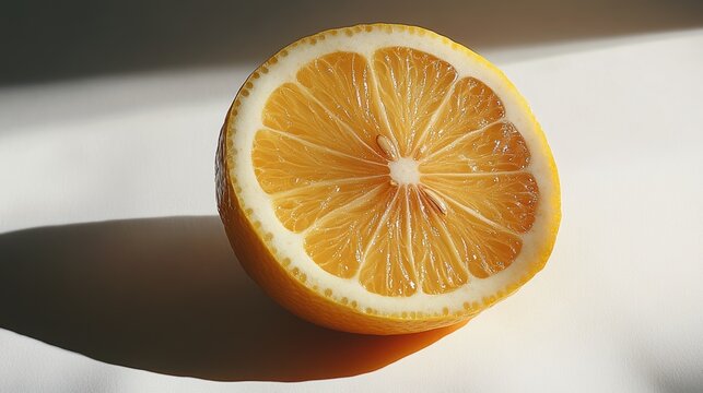 A close-up of a fresh lemon with a slice cut out, placed on a white background, symbolizing health and zestful living