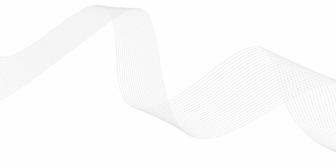  vector illustration of smooth, parallel curved lines forming an abstract wave pattern. The lines should be evenly spaced, thin, and grey in color, placed on a white background. The curves sh