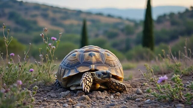 A turtle in the garden