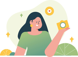 Influencer Holding Camera on Nature