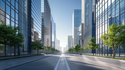 modern urban area with tall buildings