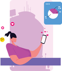 Influencer Checking Social Media Insights