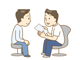 病院で相談をする患者
