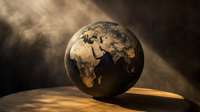 Earth globe spotlight