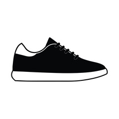 Sneaker icon, Sneaker solid black silhouette vector art on a white background