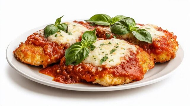 video chicken parmesan with marinara sauce	