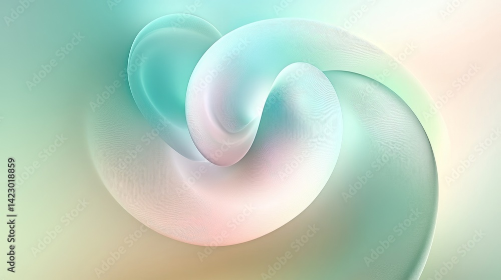 Poster abstract swirl of soft colors creating a dynamic flow in a smooth, serene background