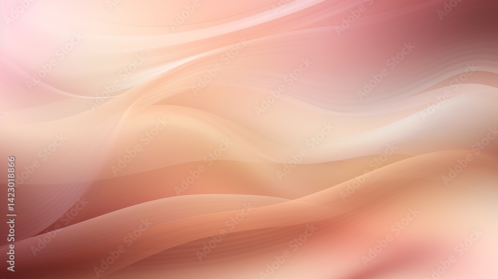 Poster soft and flowing pastel abstraction with gentle curves and blended hues creating a serene atmosphere
