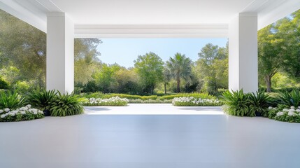 Tranquil Porch Overlooking Lush Landscape