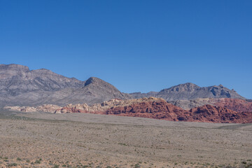 Red Rock Canyon Road | Las Vegas, Clark County, Nevada. Mojave Desert. Basin and Range Province 