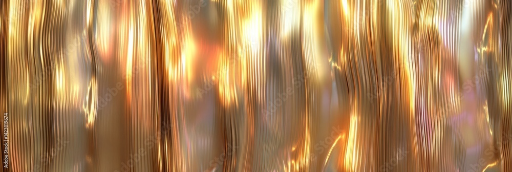 Poster complex movements of golden light create an abstract background with shimmering patterns and fluid t