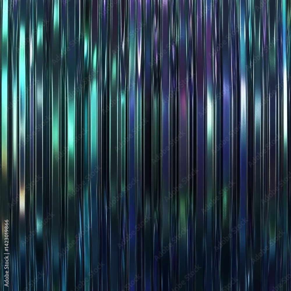 Poster vibrant abstraction featuring vertical lines and fluid shapes in dark tones with hints of color