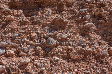 Gravelly basin fill alluvium, Calico Basin, Red Rock Canyon, Las Vegas, Clark County, Nevada....