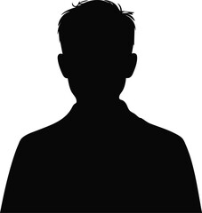 Silhouette of a man with short hair, faceless, abstract portrait, male figure, minimalist design, creative silhouette, profile silhouette, professional profile, artistic design