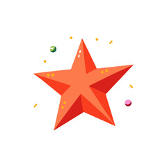 Obraz premium Star Shaped Confetti Single Piece isolated on transparent background