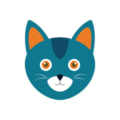 vector illustration of a cat retro-striped-vintage-shield-on-white-background 